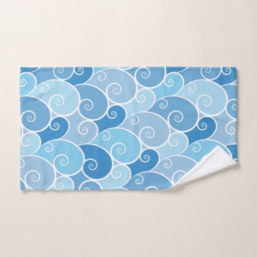 Vagues à spirale bleue (Serviette à main)