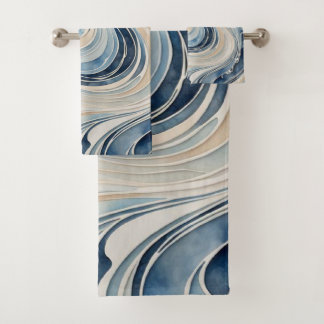 Vagues Abstraites 3 serviettes de bain