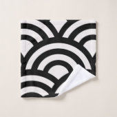 Vagues Abstraites, Arches, Lignes Noires Et Blanch (Gant de toilette)