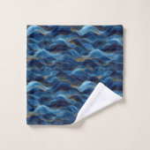 Vagues Abstraites Bleu Océan – Design Élégant de S (Gant de toilette)