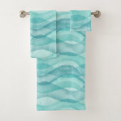 Vagues Abstraites d'aquarelle, Turquoise, Aqua (En situation)