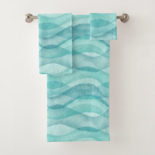 Vagues Abstraites d'aquarelle, Turquoise, Aqua (En situation)