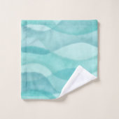 Vagues Abstraites d'aquarelle, Turquoise, Aqua (Gant de toilette)