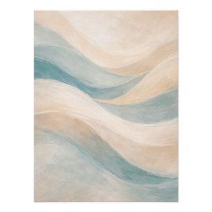 Vagues Abstraites Douces Art Mural Minimaliste Pas