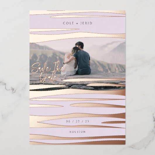 Vagues Abstraites Enregistrer la carte Date (Recto)