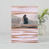 Vagues Abstraites Enregistrer la carte Date (Debout devant)