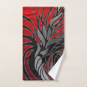 vagues Abstraites, lignes, feuilles, design modern (Serviette à main)