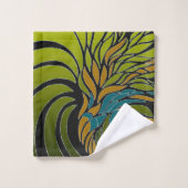 vagues Abstraites, lignes, feuilles, design modern (Gant de toilette)