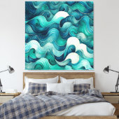 Vagues Abstraites Mur Art Grande toile Impression (Insitu(Chambre))