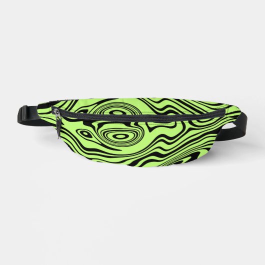 Vagues Black Neon Green Fanny Pack - Choisir les c (Recto)