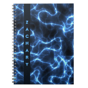 Vagues bleu électrique   Carnet Spiral Personnalis