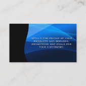 Vagues bleues | Carte de visite de code QR (Dos)