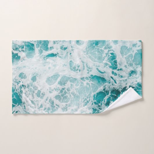 Vagues bleues de l'océan (Serviette à main)