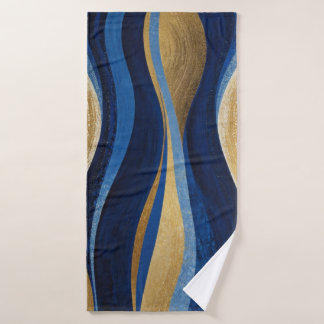 Vagues bleues et or