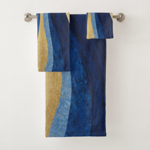 Vagues bleues et or