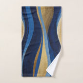 Vagues bleues et or (Serviette à main)