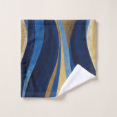 Vagues bleues et or (Gant de toilette)