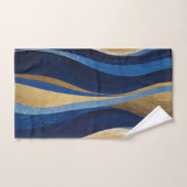 Vagues bleues et or (Serviette à main)