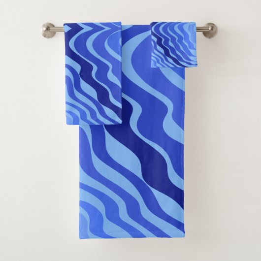 Vagues bleues réfléchissantes Design abstrait mode (En situation)