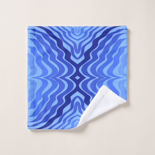 Vagues bleues réfléchissantes Moderne Design abstr (Gant de toilette)