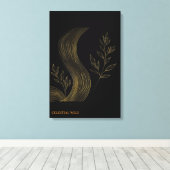 Vagues botaniques dorées sur toile d'art fin (Insitu (Plancher de Bois))