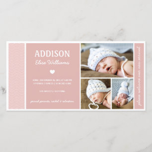 VAGUES CALMES  FAIRE-PART DE NAISSANCE DE FILLE BÉ