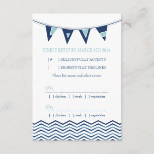 Vagues Chevron Nautique avec Bannière Amour Carte