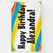 Vagues colorées Bannière de fête d'anniversaire pe (Vertical)