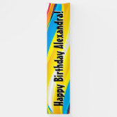 Vagues colorées Bannière de fête d'anniversaire pe (Vertical)