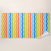 Vagues colorées Serviette de plage Motif (Devant)