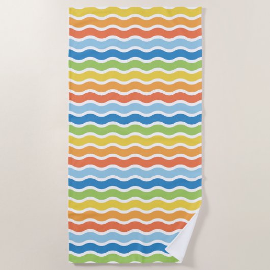 Vagues colorées Serviette de plage Motif (Devant)