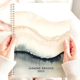 Vagues d'aquarelle abstraites 2025 Nom personnalis