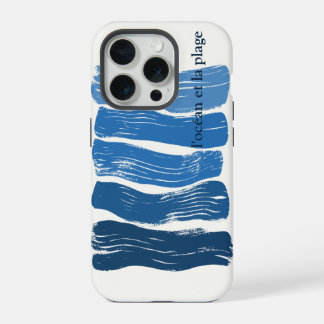 Vagues d'art minimaliste dans un dégradé bleu, la