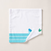 Vagues de baleine bleue Turquoise marine (Gant de toilette)