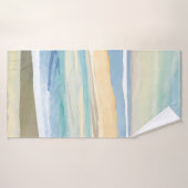 Vagues de bleu | Aquarelle de la plage du bord de (Serviette de bain)