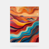 Vagues de coucher de soleil - Paysage Abstrait cha (Recto)