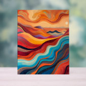 Vagues de coucher de soleil - Paysage Abstrait cha (Neutre)