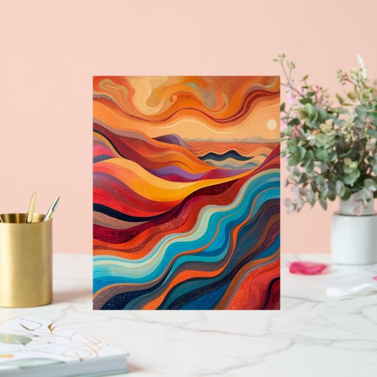 Vagues de coucher de soleil - Paysage Abstrait cha (Mariage)