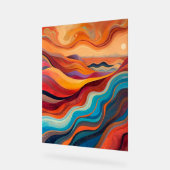 Vagues de coucher de soleil - Paysage Abstrait cha (Angle)