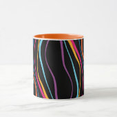 Vagues de couleur Motif moderne Mug (Centre)