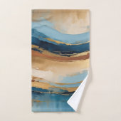 Vagues de cuivre et d'or bleus (Serviette à main)