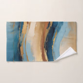 Vagues de cuivre et d'or bleus (Serviette à main)