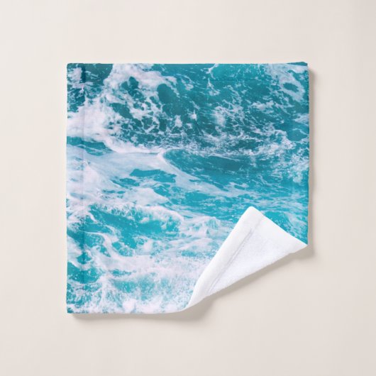 Vagues de l'océan bleu (Gant de toilette)