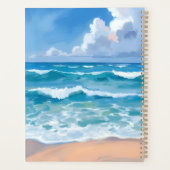 Vagues de l'océan bleu | Aquarelle de mer de plage (Dos)