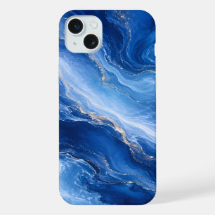 Vagues de marbre bleu Luxe Abstrait
