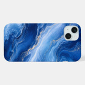 Vagues de marbre bleu Luxe Abstrait (Verso Horizontal)
