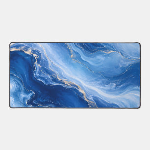 Vagues de marbre bleu Luxe Abstrait