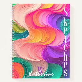 Vagues de papier colorées Cahier de croquis à moti