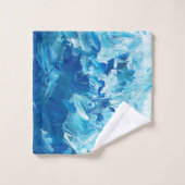 Vagues de peinture bleue Abstraites (Gant de toilette)