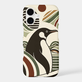 Vagues De Pingouin De Maroon Vert Crème Olive Art